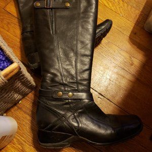 Knee High Black Leather Boots